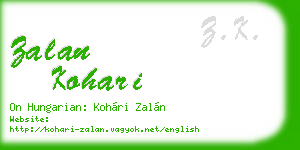zalan kohari business card